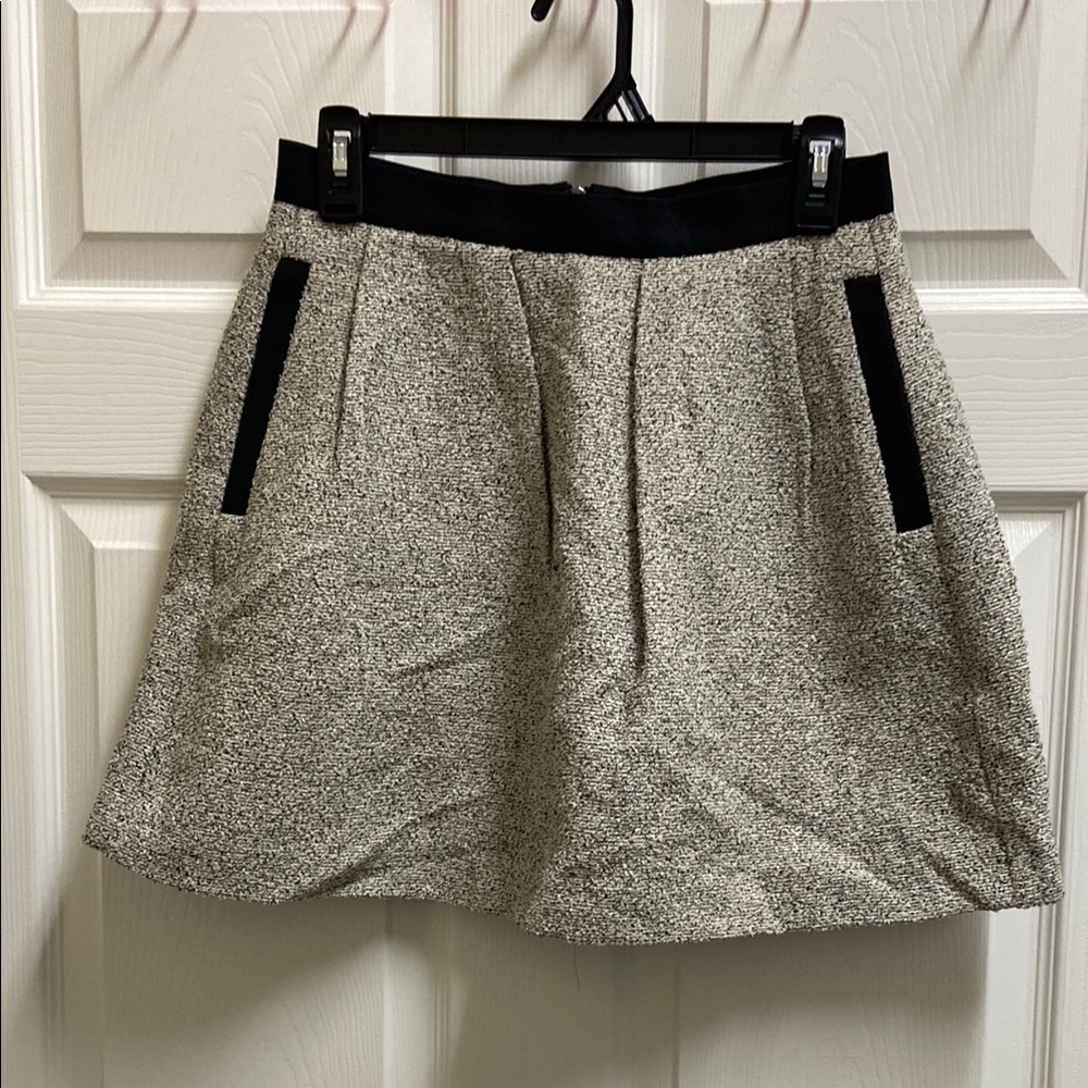 French Connection Black and Cream Mini Skirt